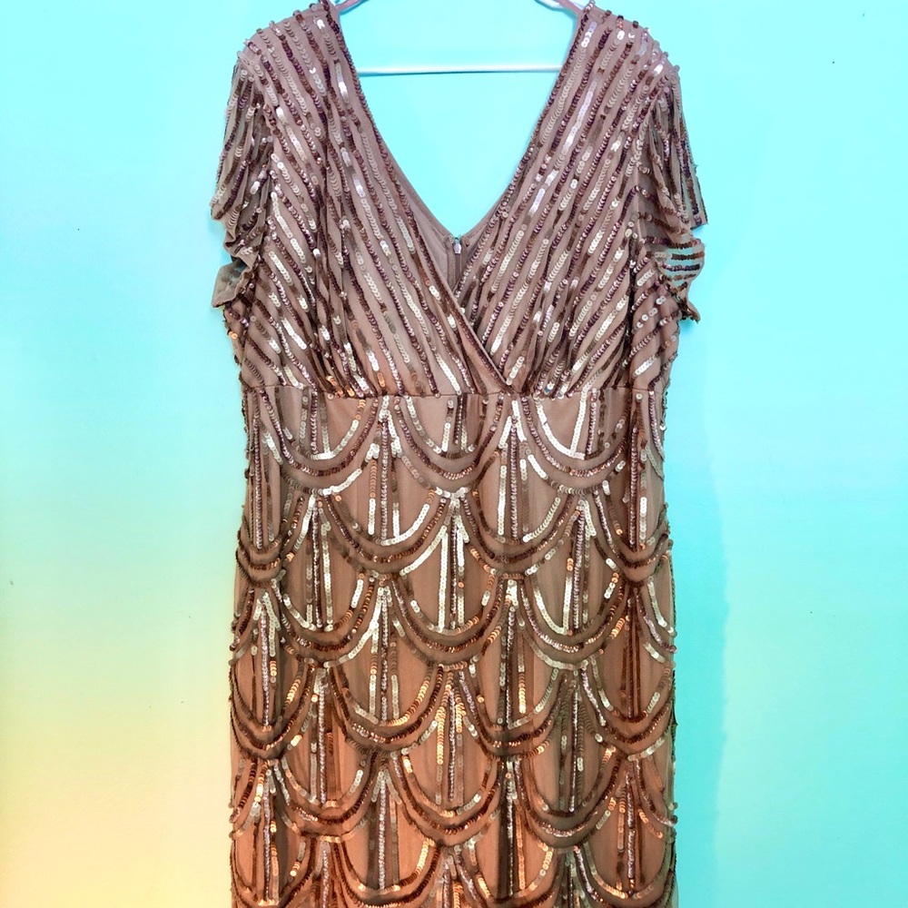 Sequin Scalloped Dress